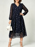 Naomi | V-Neck Polka Dot Chiffon Dress
