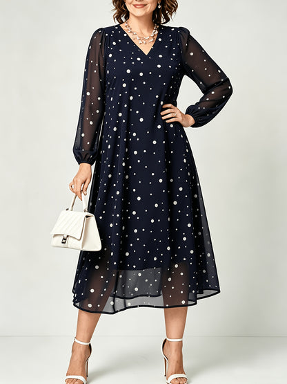Naomi | V-Neck Polka Dot Chiffon Dress