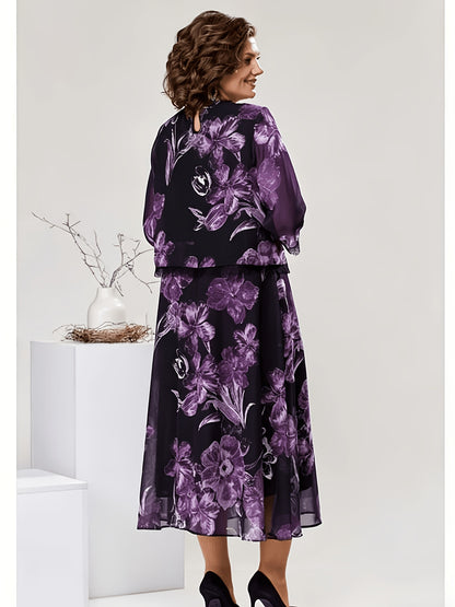 Valeria | Elegant Floral Midi Dress