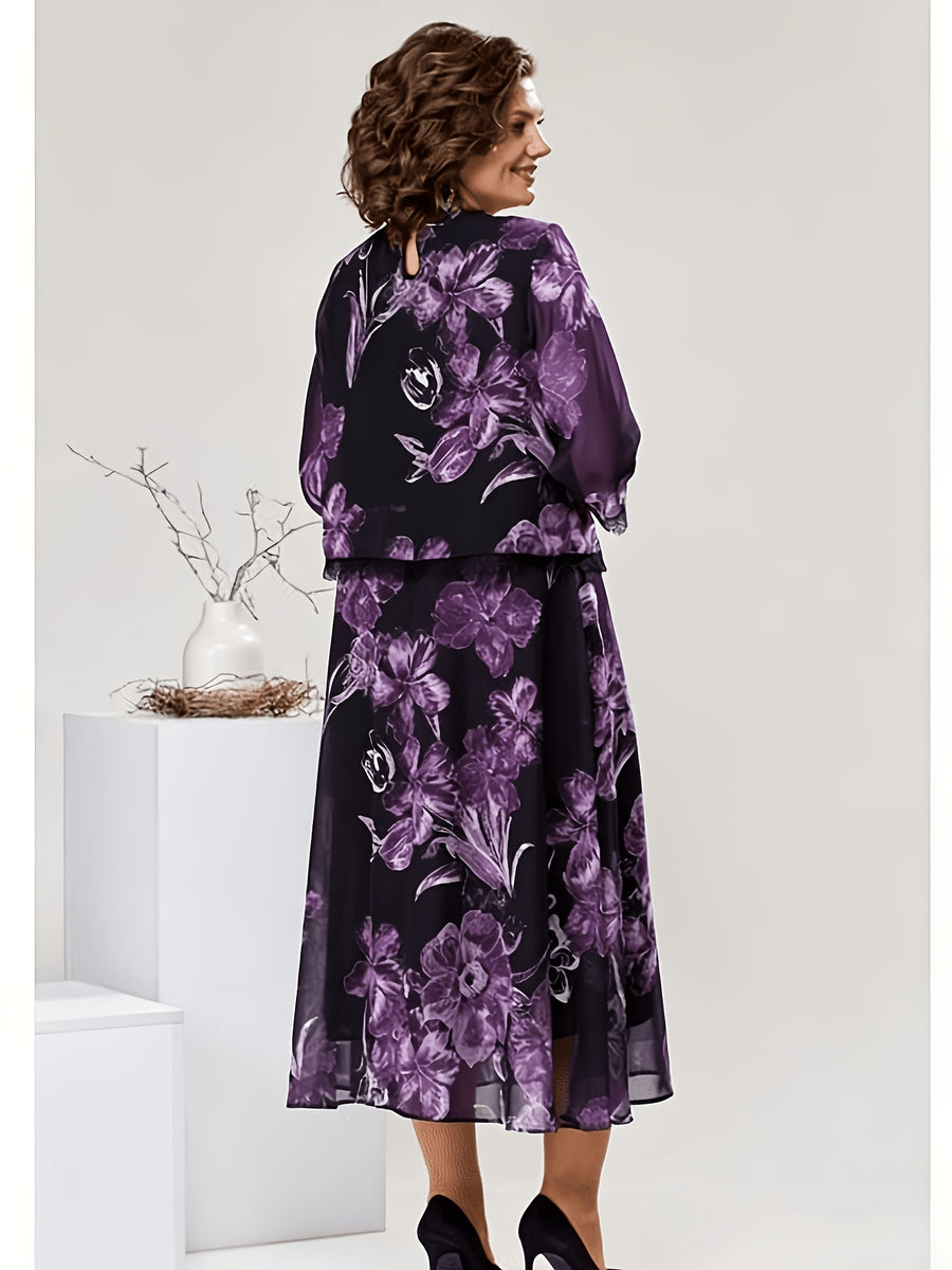 Valeria | Elegant Floral Midi Dress