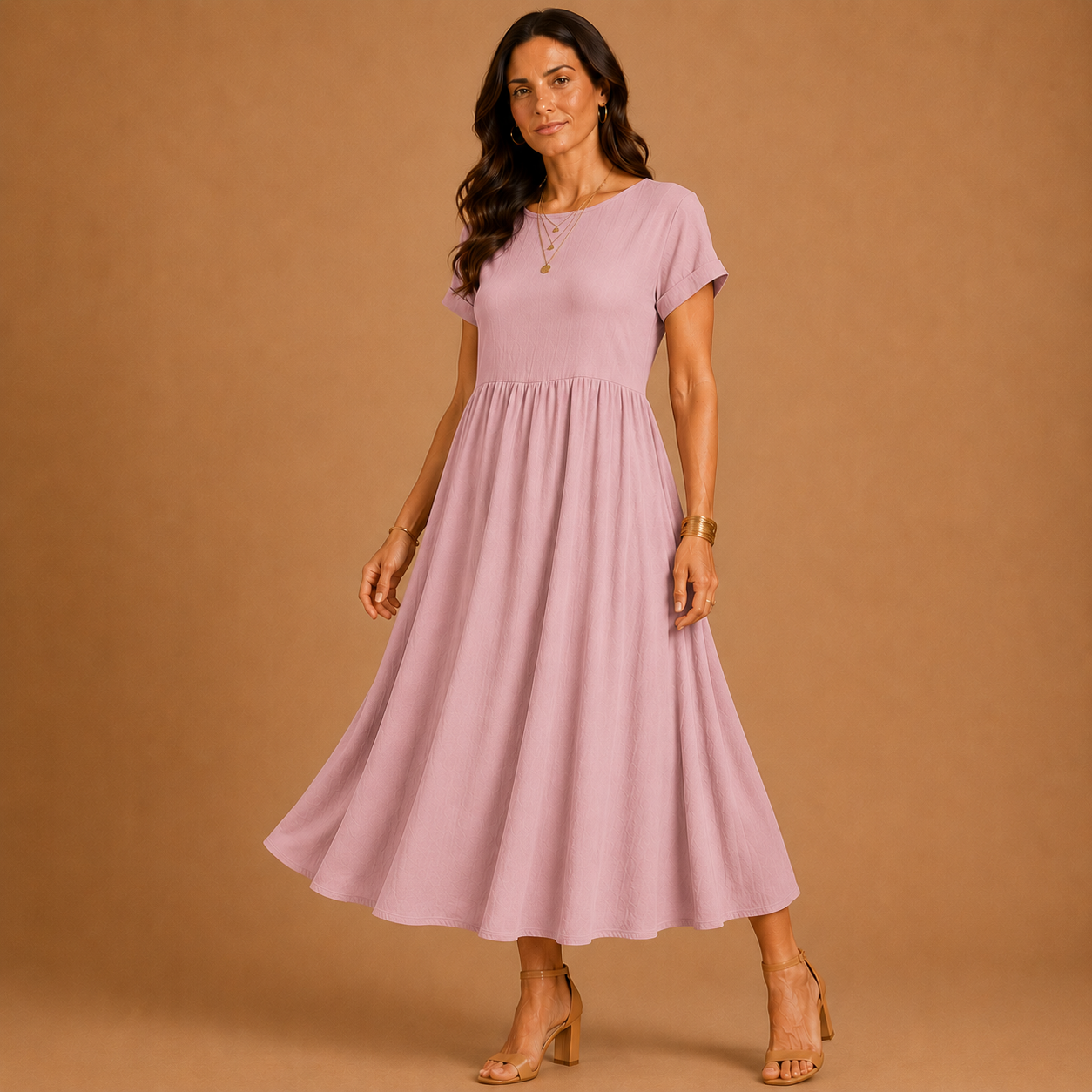 GABRIELLE  | Timeless Elegance Fluid Midi Dress