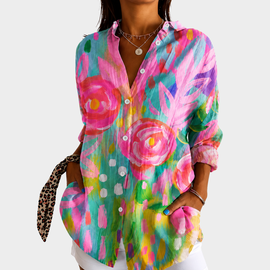 Sandra | Bright Bloom Shirt