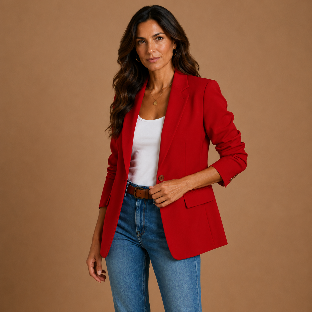 ISABELLE | Minimalist Solid Button Lapel Collar Blazer