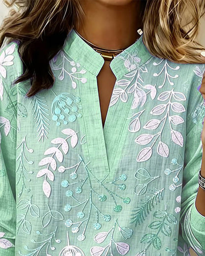 Lauren | Blouse Pastel Floral V-Neck