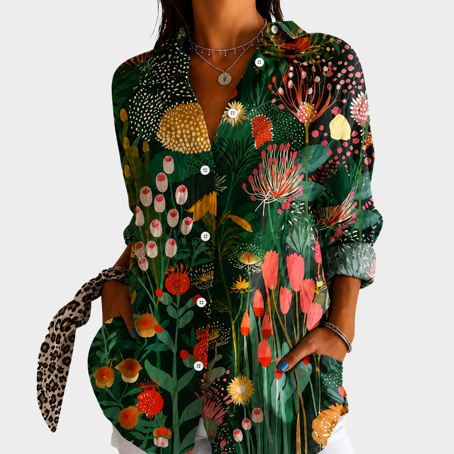 Carolyn | Midnight Garden Blouse