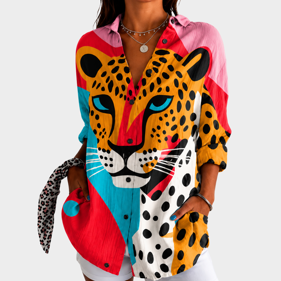 Paula | Graphic Leopard Blouse