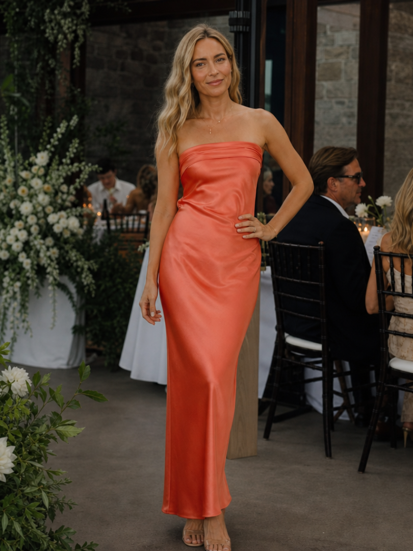Smoge | Strapless Fitted Silhouette Midi Dress