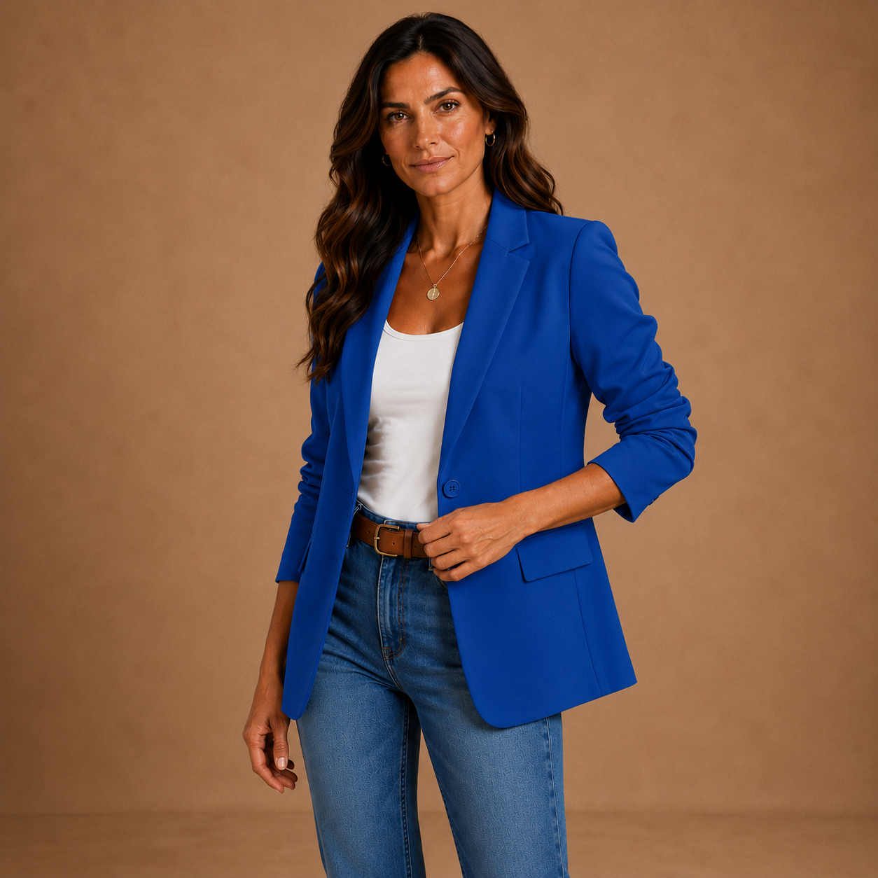 ISABELLE | Minimalist Solid Button Lapel Collar Blazer