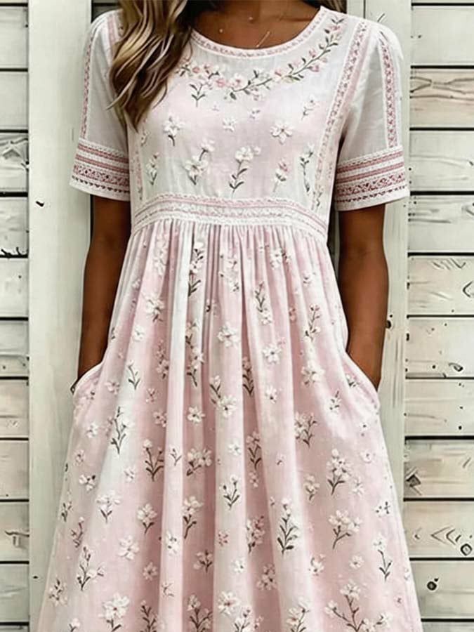Corinne | Floral Short-Sleeve Dress