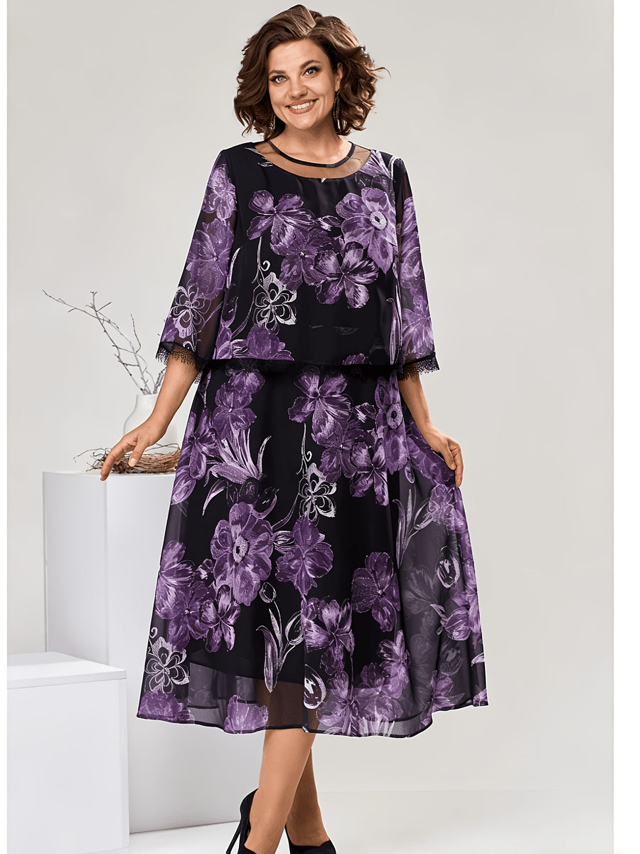 Valeria | Elegant Floral Midi Dress