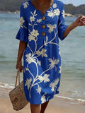 Marina | Blue Floral Print Dress