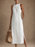 Jimena | Mandarin-Collar Midi Dress