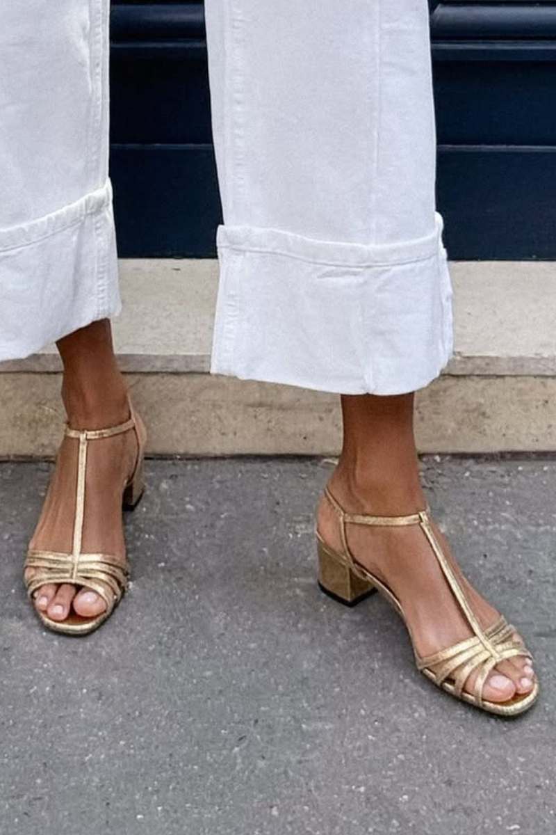 Metallic Heeled Sandals