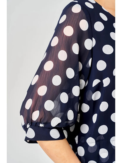 Estelle | Layered Polka Dot Chiffon Dress