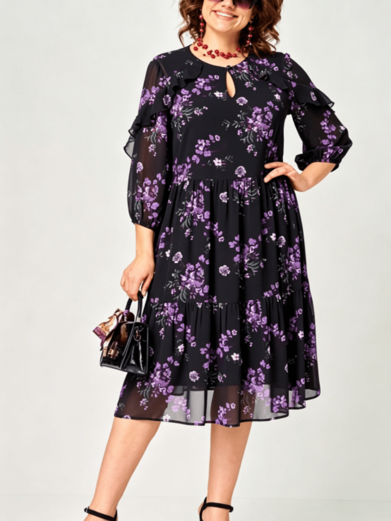 Helena | Elegant Printed Midi Dress