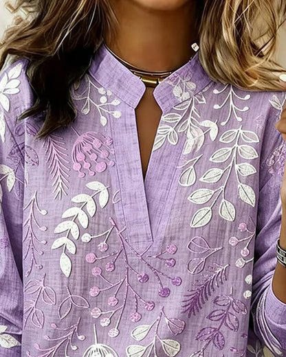 Lauren | Blouse Pastel Floral V-Neck