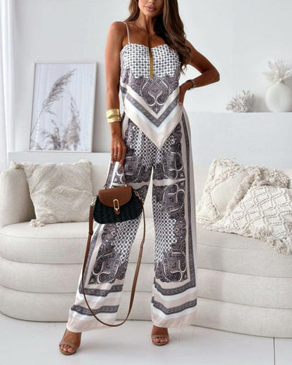 Helen | Lace-Up Vest & Pants Two-Piece Set