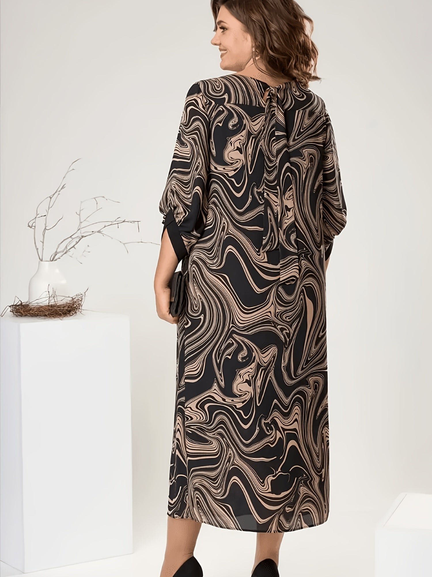 Elodie | Loose Fit Printed Midi Dress