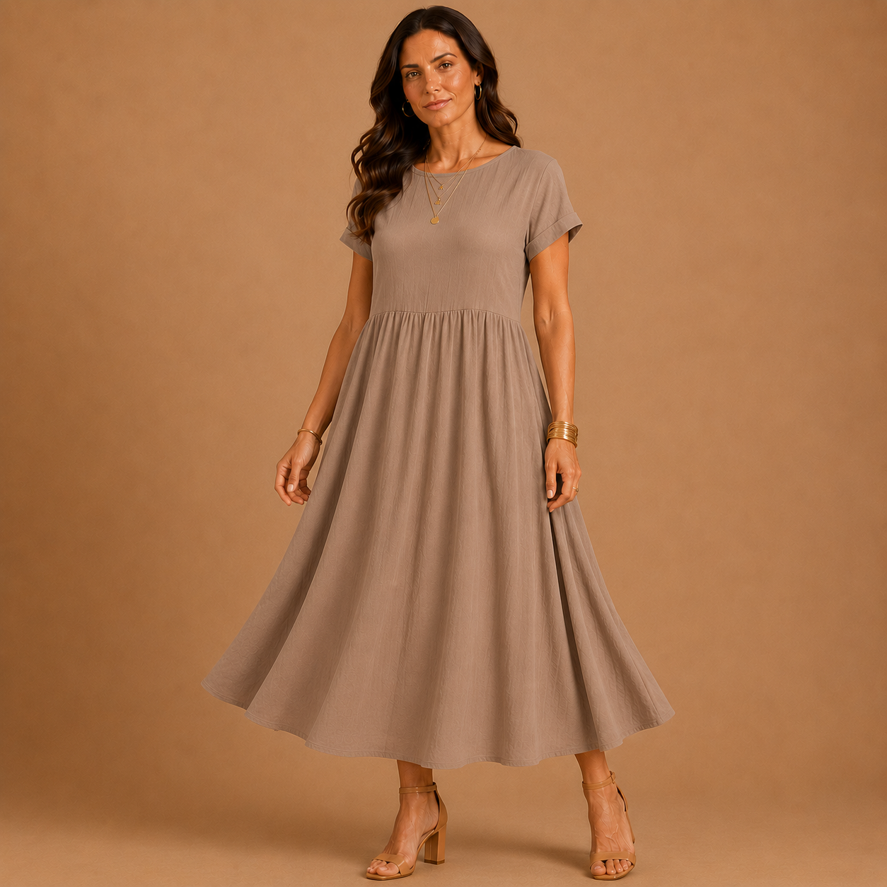 GABRIELLE  | Timeless Elegance Fluid Midi Dress