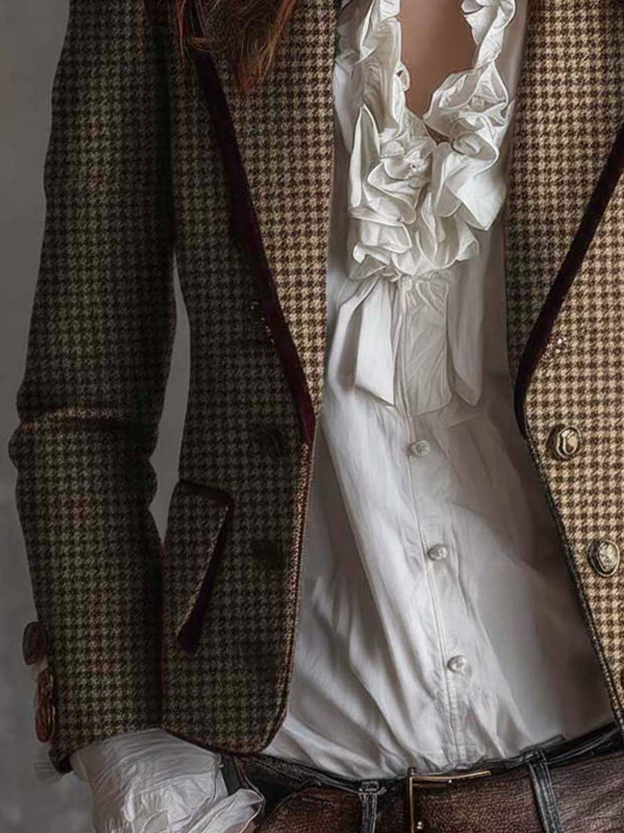 Serena | Vintage Houndstooth Tailored Blazer