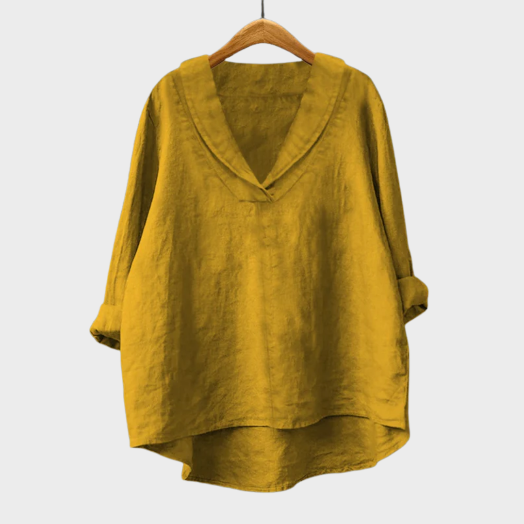 Hortense | V-Neck Fluide Blouse - women's blouse