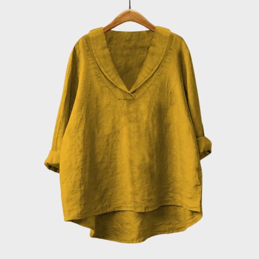 Hortense | V-Neck Fluide Blouse - women's blouse