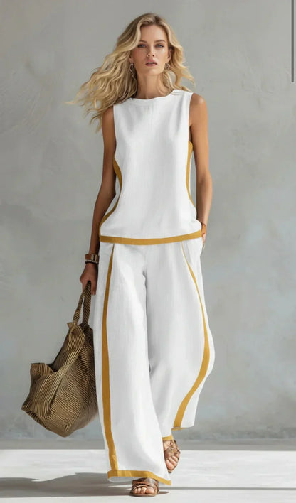 Ursula | Chic Two-Tone Vest & Pants Set