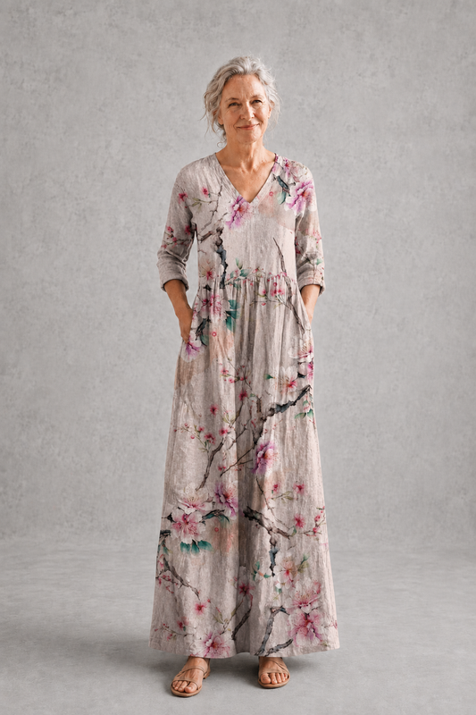 Caroline | Pink Floral Summer Dress