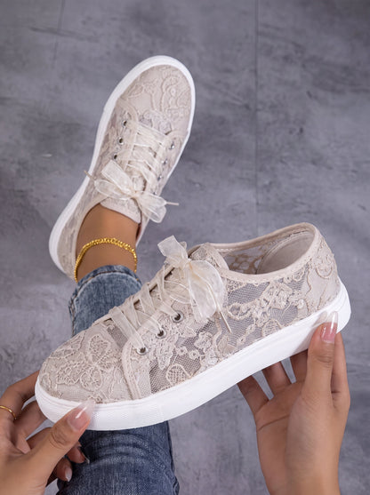 Mimosa | Floral Lace-Up Sneakers
