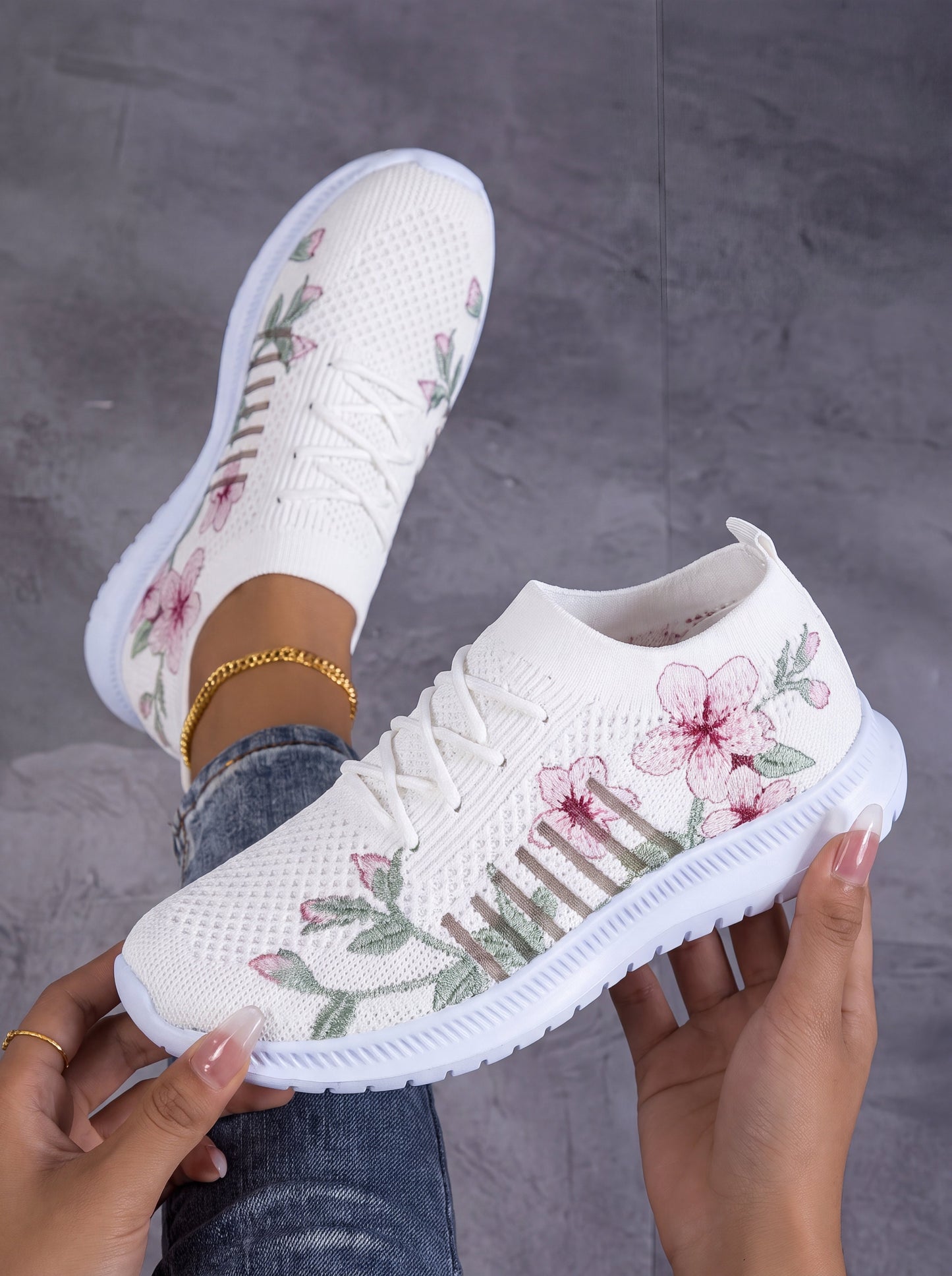 Azalea | Breathable Floral Sneakers
