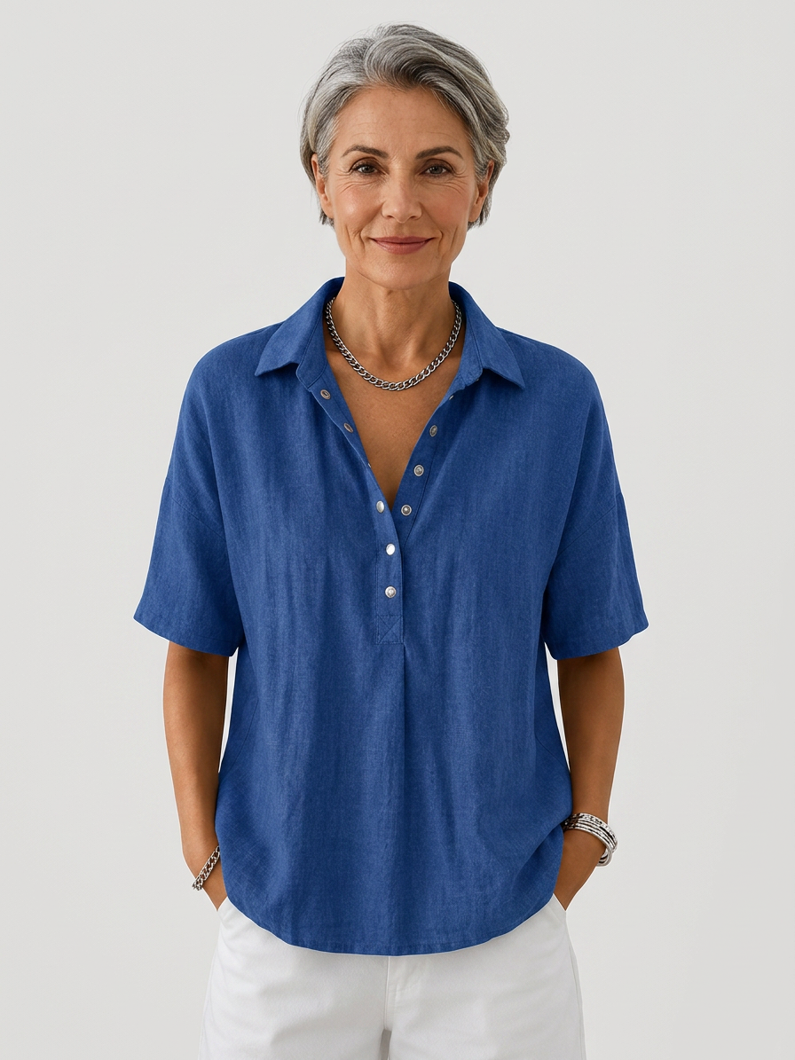 Ava | Blouse with Collar and Button