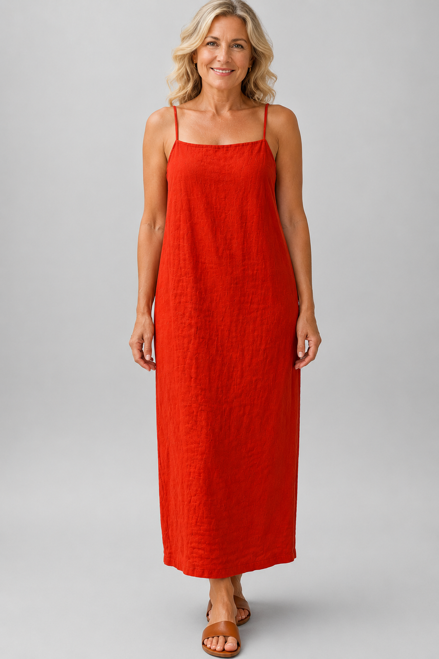 Long Minimal Dress with Straps