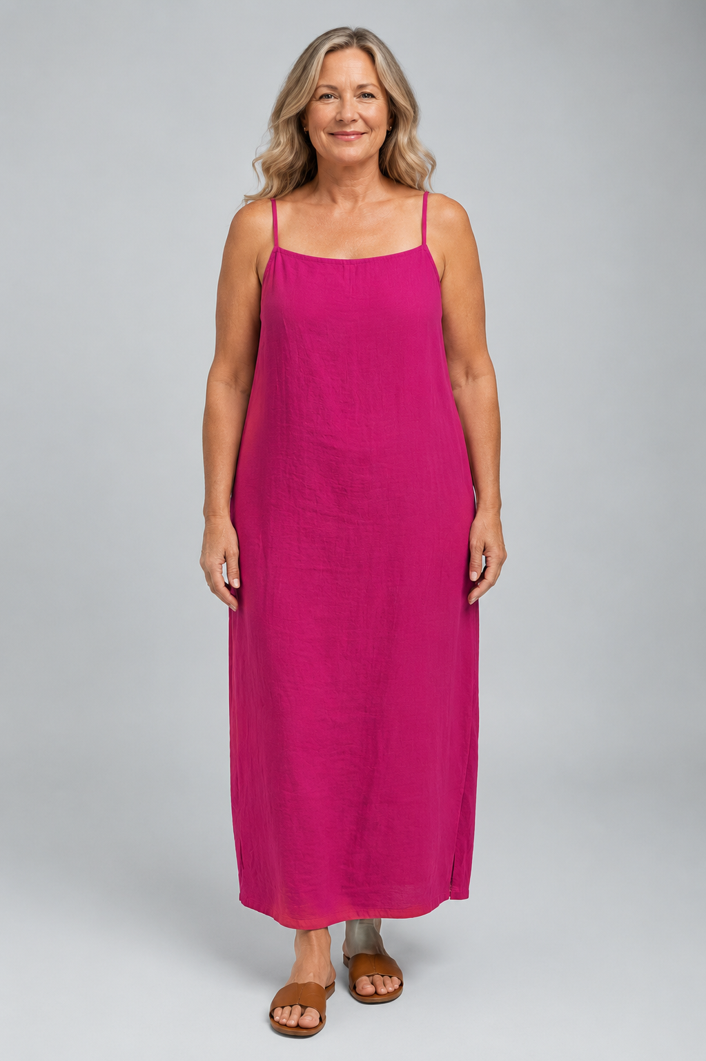 Long Minimal Dress with Straps