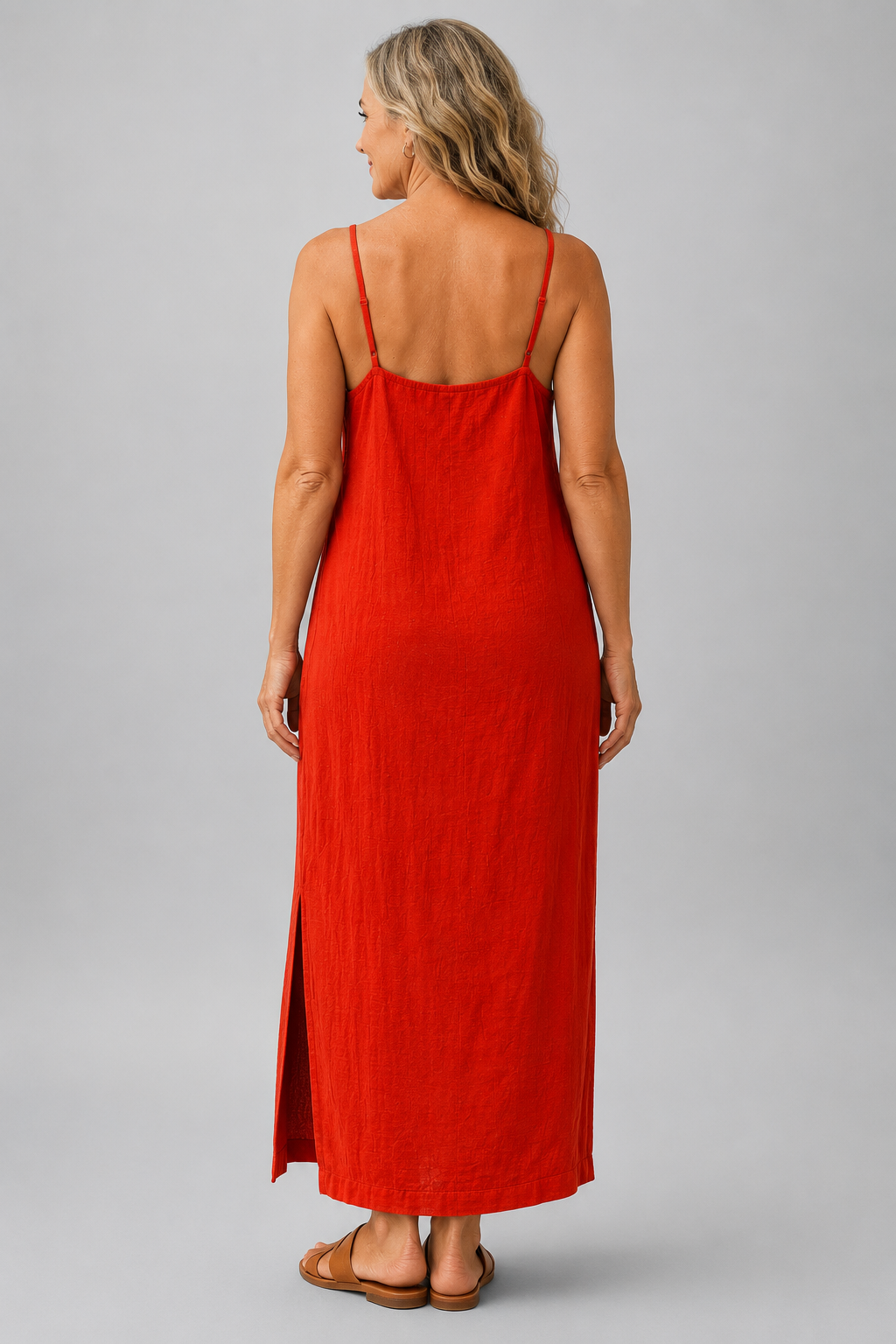 Long Minimal Dress with Straps