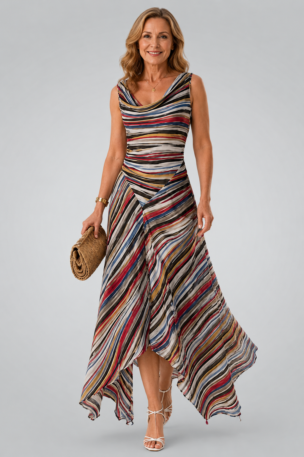 Multicolor Striped Maxi Dress