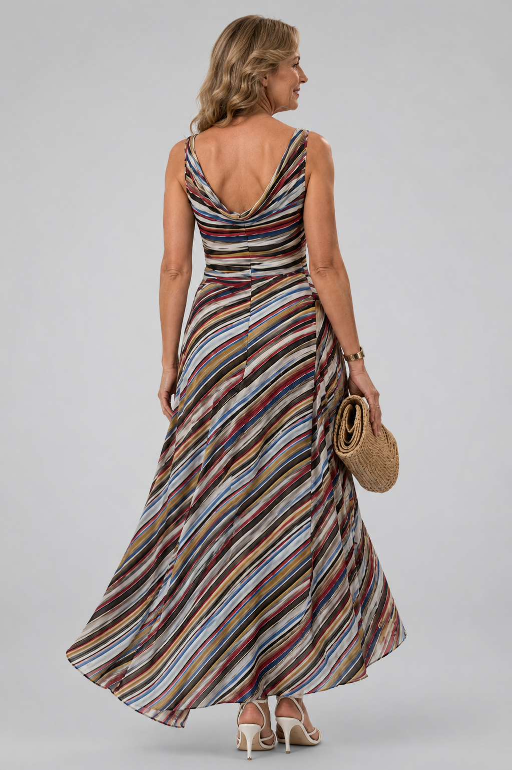 Multicolor Striped Maxi Dress