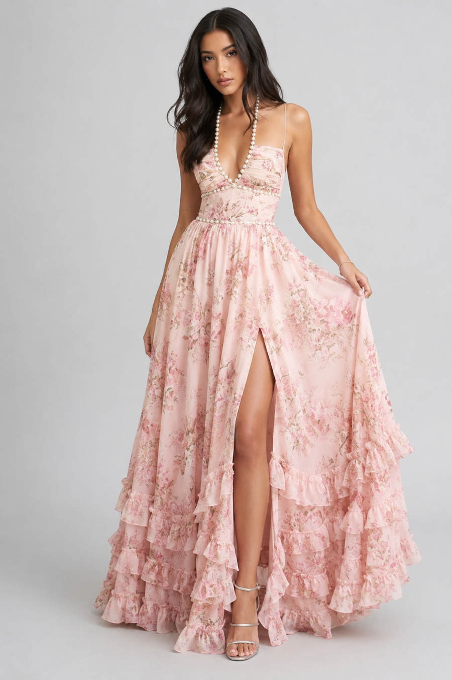 Valeska | Chic Vintage Floral Maxi Dress