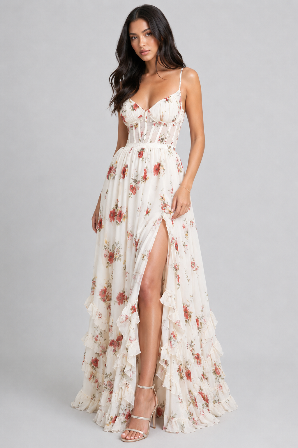 Valeska | Chic Vintage Floral Maxi Dress
