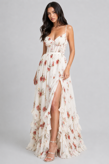 Valeska | Chic Vintage Floral Maxi Dress