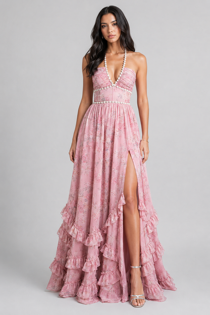 Valeska | Chic Vintage Floral Maxi Dress