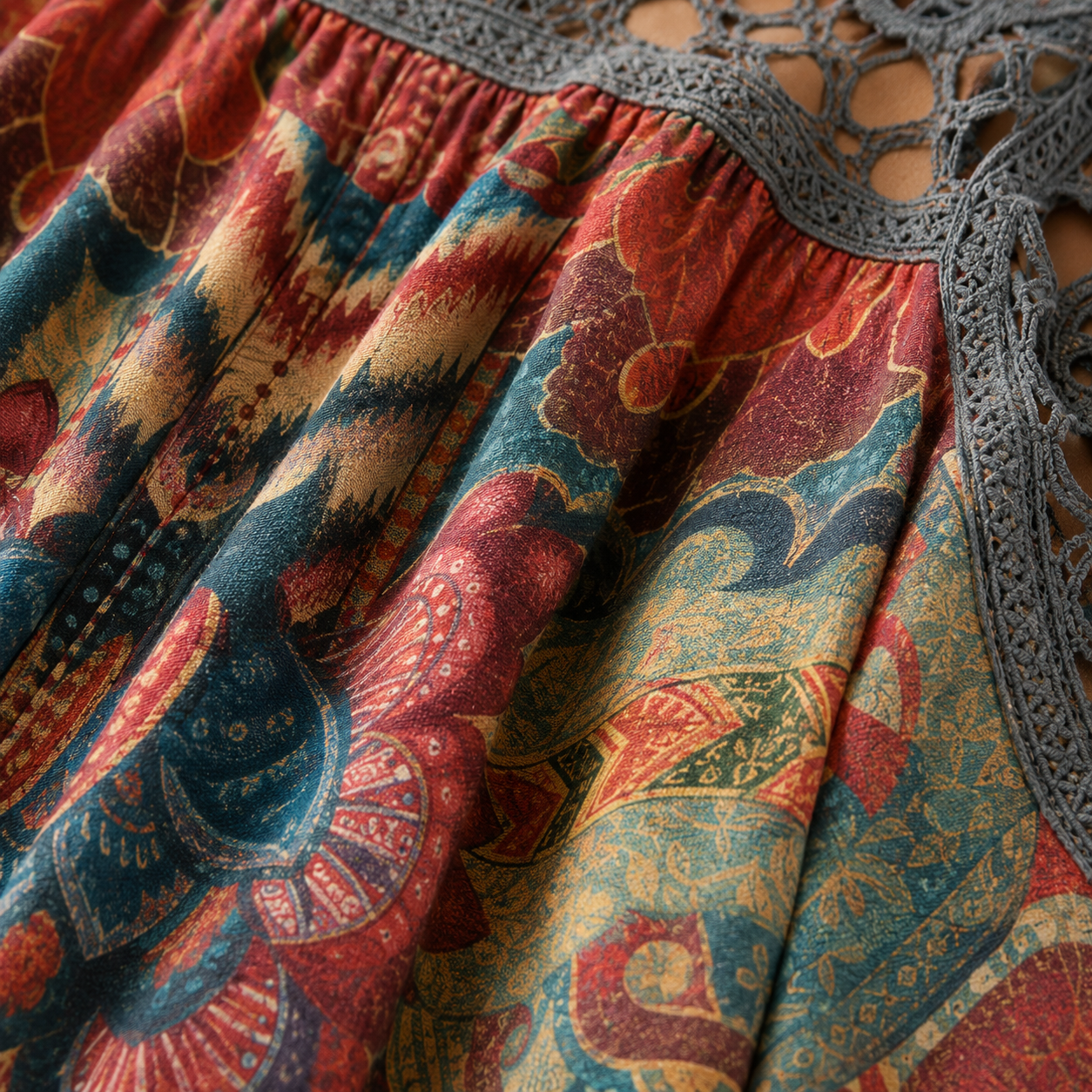 ANNA | Bohemian Ethnic Print Blouse