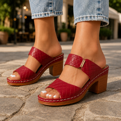 Antonella | Leather Quilted Heels