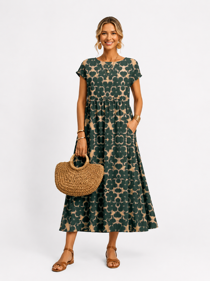 Florene | Short-Sleeve Summer Dress - women's dress