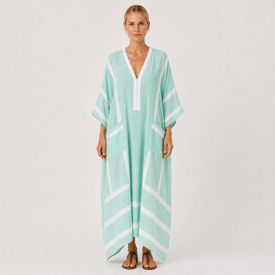 Zaira | Mint Green Kaftan