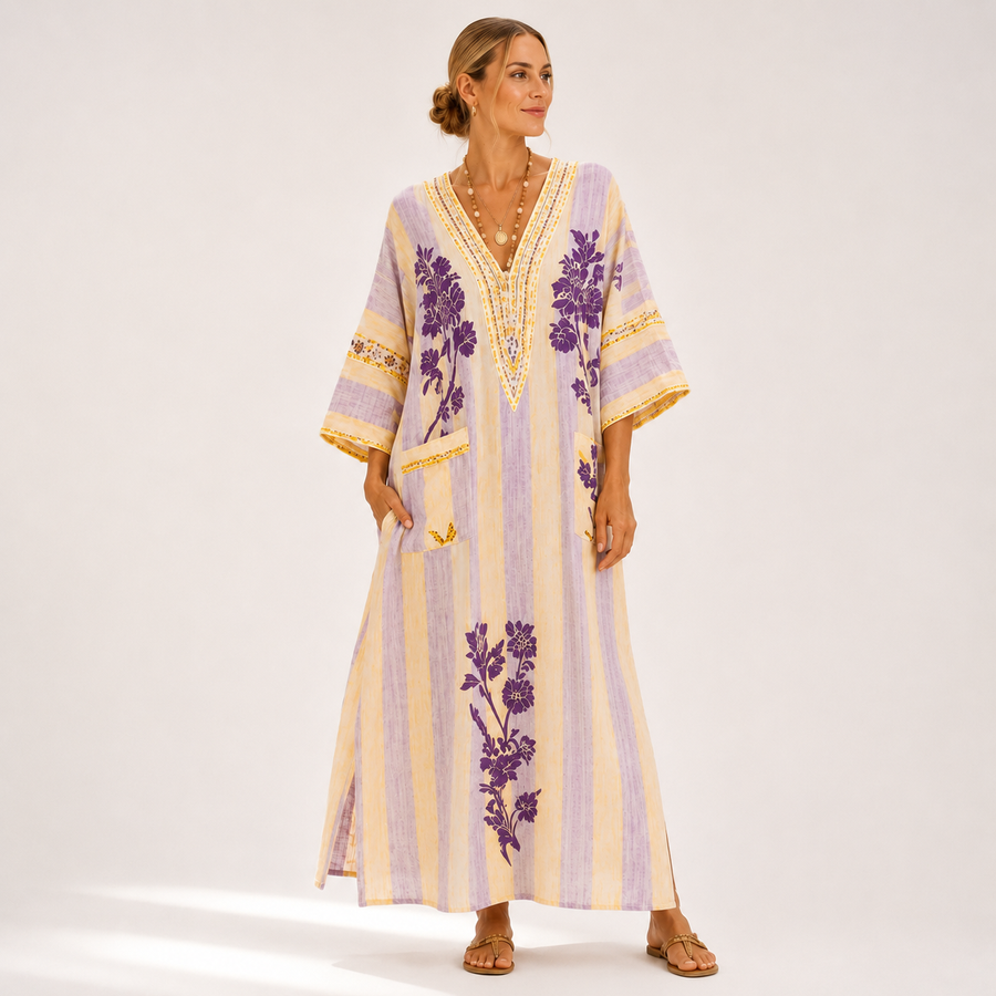 Sofia | Purple Floral Kaftan