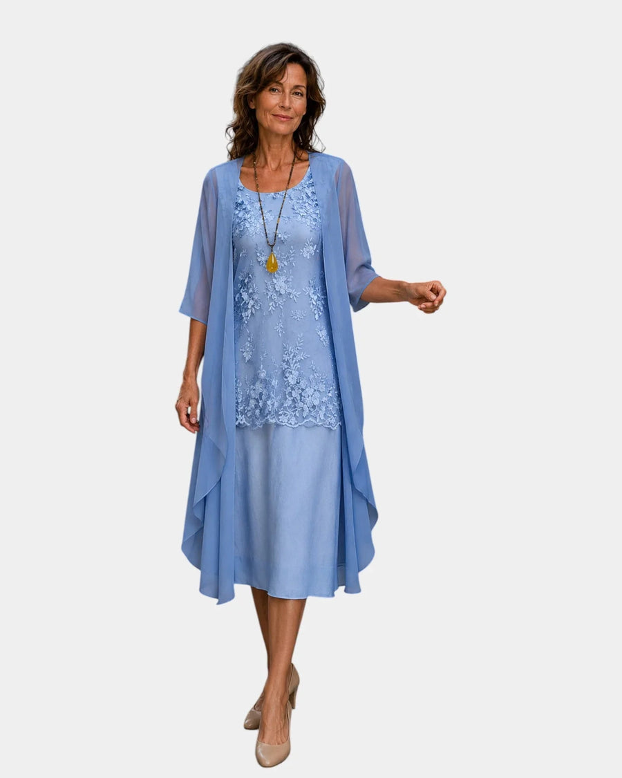 Mahélia | Two-Piece Chiffon Dress Set - women's set