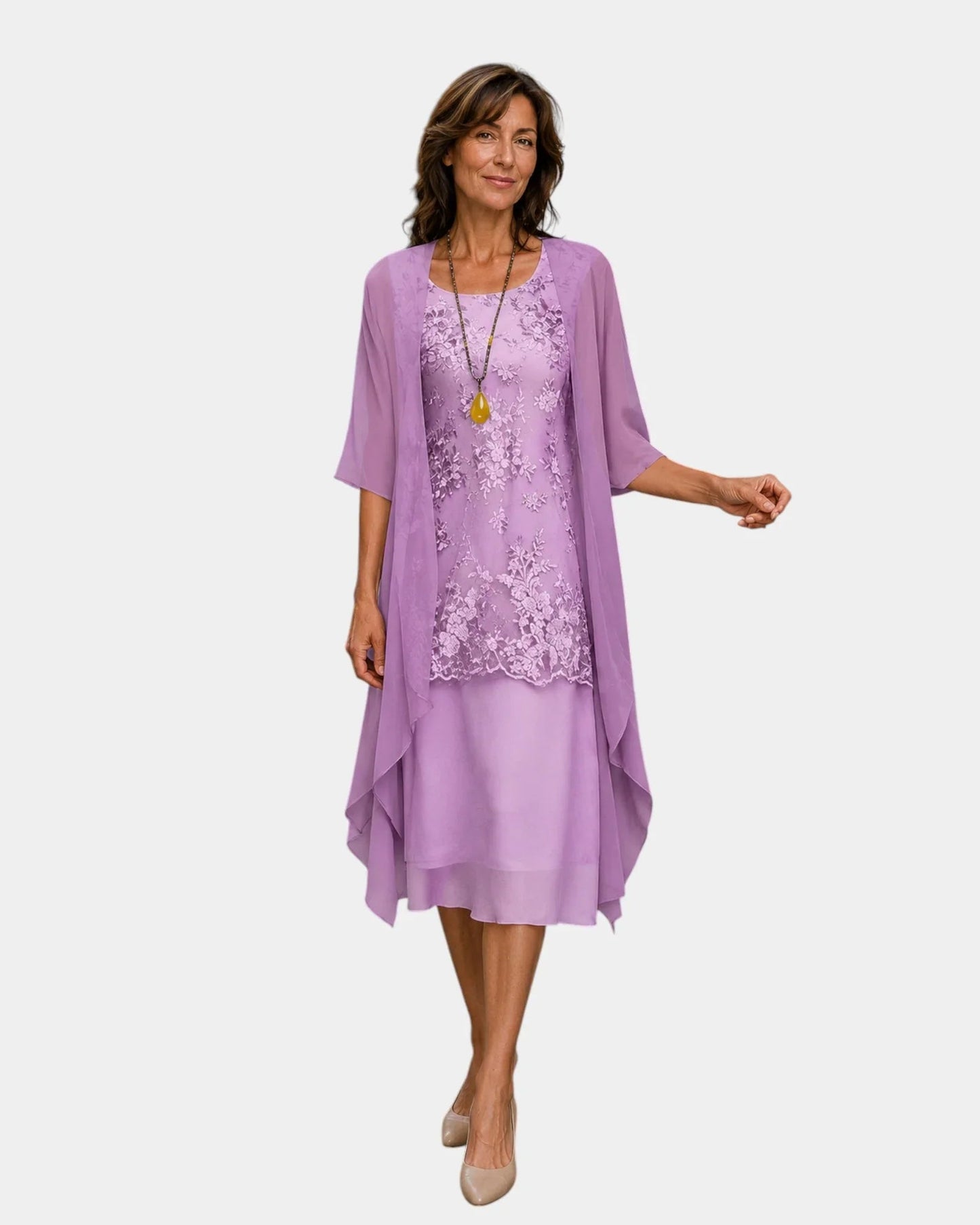 Mahélia | Two-Piece Chiffon Dress Set