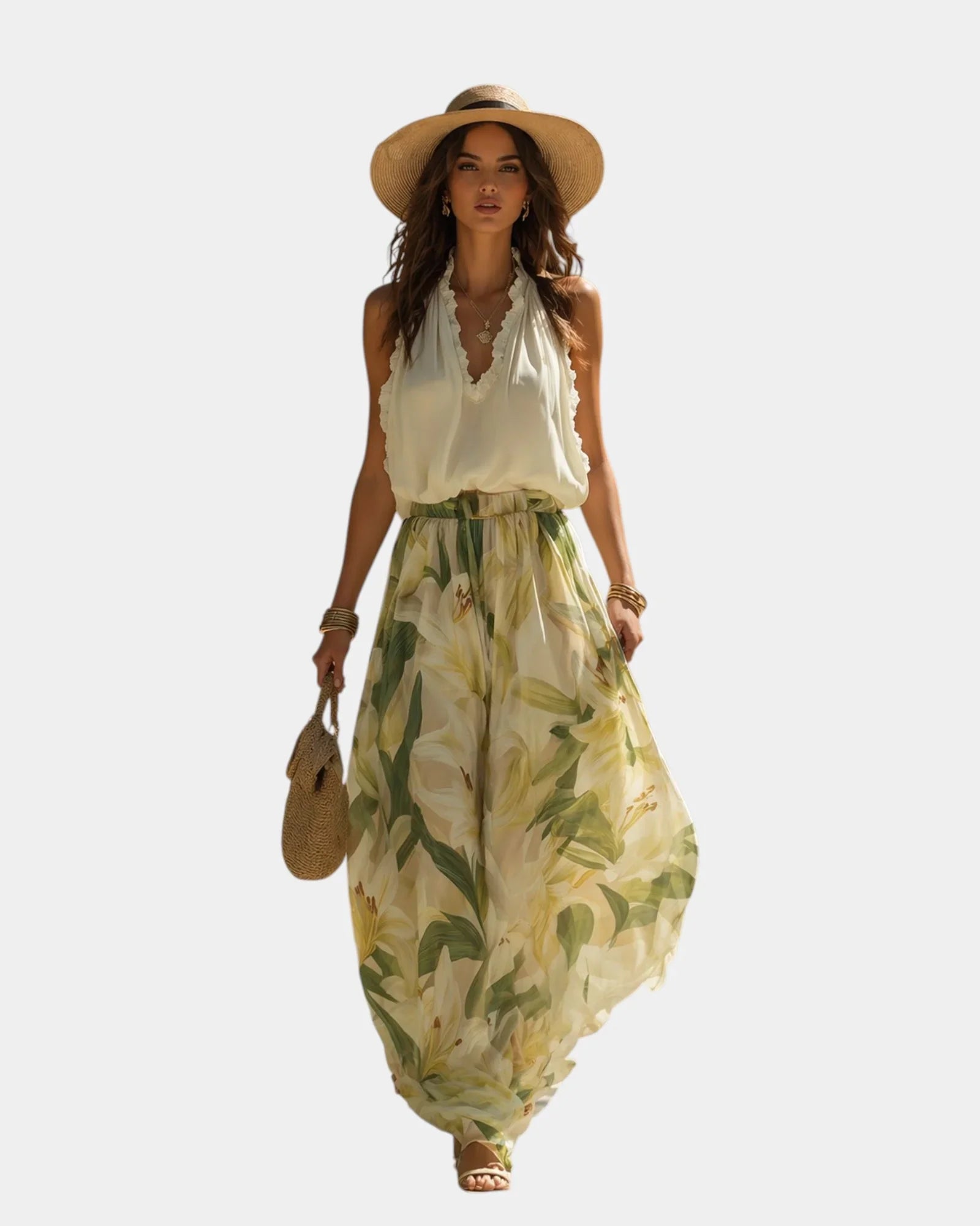 Annette | Elegant Flowing Floral Set - women's set