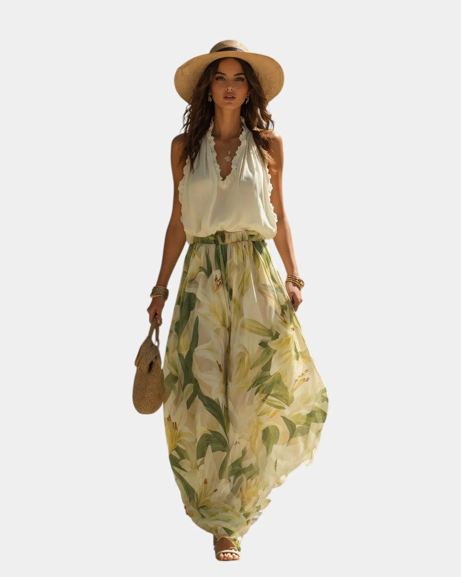 Annette | Elegant Flowing Floral Set - women's set
