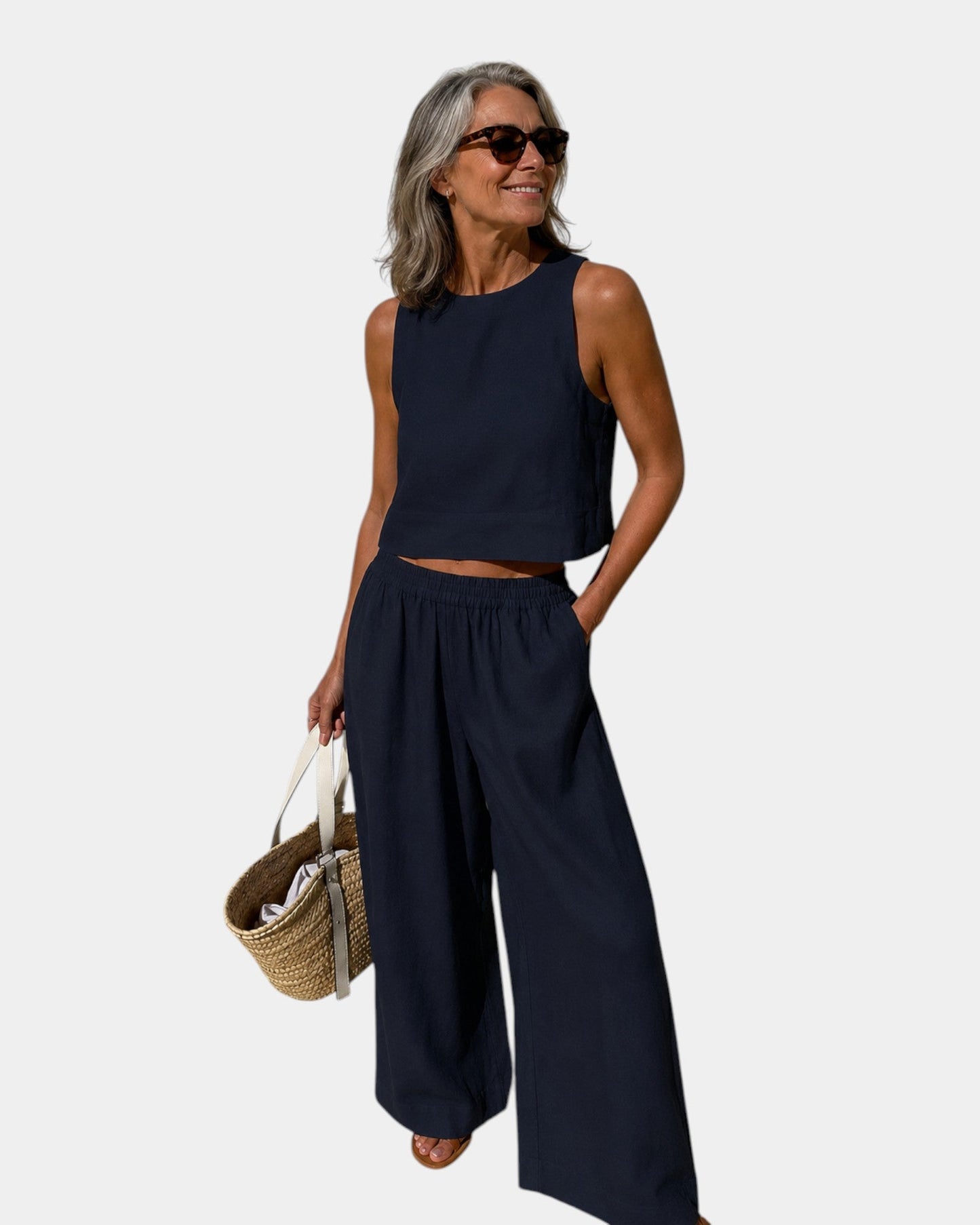 Shéhérazade | Cotton-Linen Blouse & Pants Set